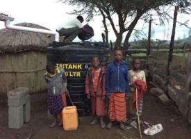Installing water tanks in Africa